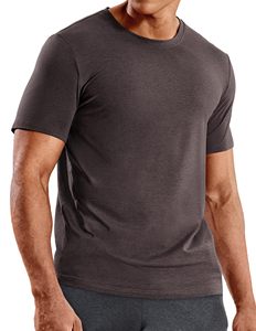 T-shirts de sport pour hommes, décontractés, à séchage rapide, anti-transpiration, 100% polyester, col rond, manches courtes, coupe ajustée, pour la course à pied, la natation - Product Image 2