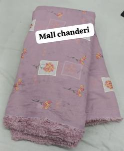 Tela de bordado de algodón puro de primera calidad con intrincado trabajo floral hecho a mano y delicado diseño inspirado en Chikankari. - Product Image 4