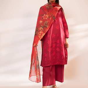 Embroidered Chiffon Cambric Suit PS4042 3PC for <b>Cocktail</b> <b>Dresses</b> - Product Image 1