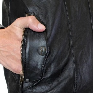Veste en cuir véritable pour homme, en cuir de vache véritable, pour motard, hiver, chaude, vente en gros, directement de l'usine - Product Image 3