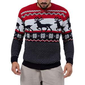 2025 hommes moche noël pull pull doux tricoté à manches longues renne flocon de neige motif mince automne impression ODM approvisionnement - Product Image 3