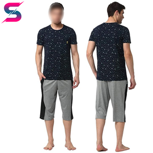 Conjunto de Verano 2026 para Hombre, Camiseta Casual con Cuello Redondo y Estampado de Puntos y Pantalones Cortos Grises, Tejido Transpirable de Algodón, Servicio OEM ODM - Product Image 5