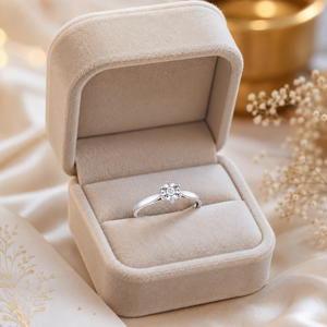 แหวนเพชรเม็ดเดี่ยวทองคำขาว 14K 0.15 กะรัต |   แหวนหมั้น Illusion Set สำหรับผู้หญิง |   ของขวัญเครื่องประดับชั้นดีสำหรับเธอในวันครบรอบ - Product Image 3