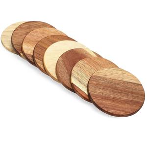 Posavasos de nogal redondos de bambú de alta calidad Posavasos de madera con estilo duraderos utilizados para la cocina del hogar y el restaurante - Product Image 6