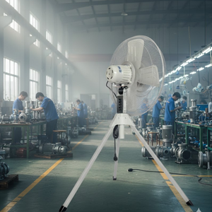 Venz Industrial <b>Pedestal</b> Tripod <b>Fan</b> F2-20" Grey Electric Energy Efficient for Industry & Outdoor Office Hotel & Household - Product Image 3