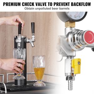 Regulador de CO2 de alta resistencia con manómetro triple de 0-60 PSI, sistema de cerveza a presión, regulador de presión con válvula de retención para gas y cerveza - Product Image 6