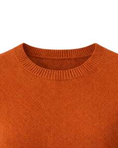 Suéter de Punto sin Mangas para Mujer, Color Naranja Óxido, Personalizado, Suave y Ligero, Cuello Redondo, Informal, Chaleco de Verano, Elegante y Moderno - Product Image 5