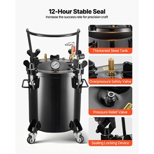 Serbatoio a Pressione in Acciaio Resistente per Utensili Pneumatici 5.3 Gal/20 L, Connettori Rapidi per Verniciatura a Spruzzo - per Artigianato e Progetti Fai-da-Te - Product Image 4