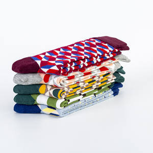 Chaussettes mi-mollet en coton tissé à carreaux rétro, nouvelle mode, tendance décontractée, pour hommes, vente en gros - Product Image 4