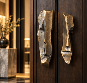 Tirador de Puerta Texturizado Hecho a Mano con Acabado Bronce Antiguo, Manija Larga y Robusta para Gabinetes, Herraje Decorativo para Muebles de Interiores de Lujo - Product Image 3