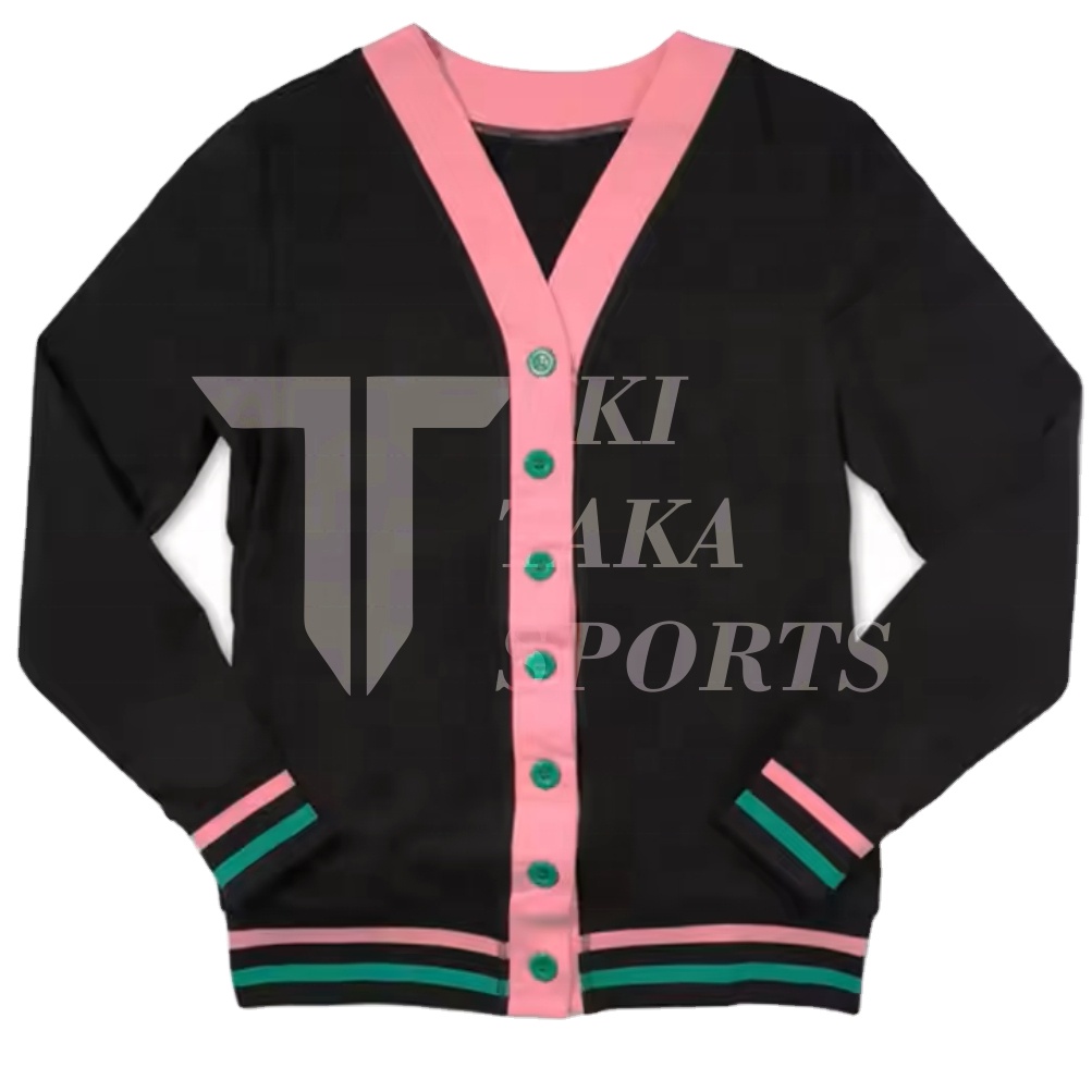 Winter Men's College University Knitted Wool/Nylon V-neck Single Button Cardigan Lace Decoration Long Sleeves Patchwork Pattern
