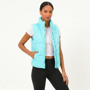 Chaleco Acolchado de Invierno de Lujo para Mujer, con Cierre Frontal, Sin Mangas, Ecológico, Cortavientos, Transpirable, Mezcla de Algodón, Teñido, Estilo Urbano - Product Image 3