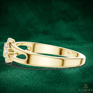 แหวนเพชรทรงกลมสีเหลืองทองประดับดอกไม้สำหรับผู้หญิงจาก Lumera ได้รับการรับรองจาก GIA สไตล์แหวนหมั้น - Product Image 5