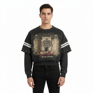 Custom <b>Men's</b> O-Neck Graphic T-<b>Shirt</b> 100% Cotton Acid Washed Cropped Boxy Fit Multi-Color Outdoor 260 Grams Fabric Weight - Product Image 3