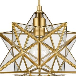 Lámpara Colgante Moderna de Hierro Ecológico Chapada en Oro con Cristal Transparente para Decoración del Hogar - Product Image 3
