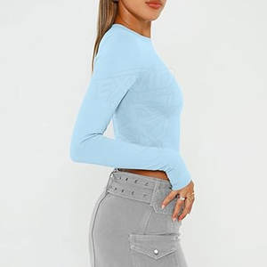 Hauts de compression pour femmes en coton/polyester, séchage rapide, respirants, en vente en ligne - Product Image 6