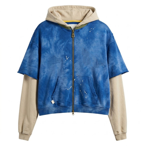 Sweat à capuche surdimensionné à double couche, qualité supérieure, en polaire, chaud, streetwear d'hiver, logo personnalisé, design à fermeture éclair unisexe, sweat à capuche pour homme - Product Image 1