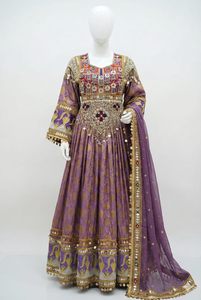 Robe maxi vintage afghane pour femmes, de haute qualité, faite à la main, en tissu naturel, style traditionnel ethnique afghan Kuchi - Product Image 3
