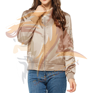 Chaqueta de satén acolchada personalizada para mujer, chaleco ligero liso con cuello alto, chaqueta de satén impermeable de nailon de talla grande para mujer - Product Image 4