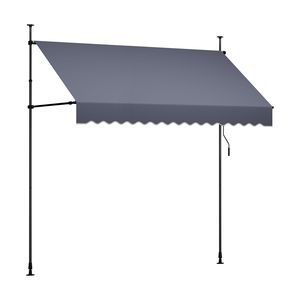 Toldo Retráctil Manual para Patio, 98 Pulgadas, Protección Solar, Altura Ajustable, para Puerta o Ventana, 4m - Product Image 1