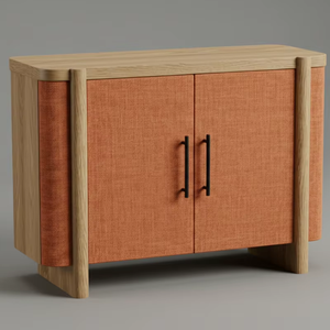 Aparador Moderno de 2 Puertas de Roble Macizo para Sala de Estar - Almacenamiento Ecológico y Resistente al Agua - Product Image 1