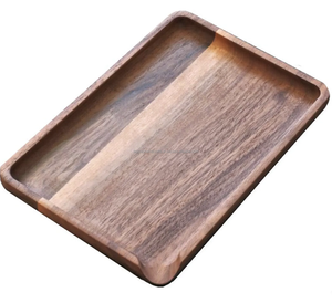 Plateaux de service rectangulaires en bambou couleur naturelle, écologiques, best-sellers, ensemble de plateaux en bois - Product Image 3