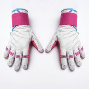 Nuevo diseño, guantes de bateo de entrenamiento de béisbol de alta calidad, guantes de bateo de béisbol de Color rosa y blanco, guantes de béisbol de cuero - Product Image 2