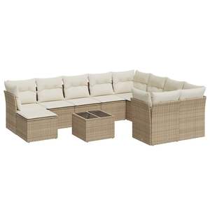 Set Divano da Giardino in Rattan Beige 6 Posti, Arredamento da Esterno Resistente alle Intemperie, Design Contemporaneo con Struttura in Vimini - Product Image 4
