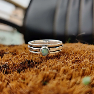 Natural Ethiopian <b>Opal</b> Spinner <b>Ring</b> 925 Sterling Silver Handmade Anxiety Fidget <b>Ring</b> For Him/Her - Product Image 1