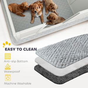 Boîte de mise bas réglable blanche pour petits chiens avec patins antidérapants et coussin de mise bas - Clôtures et enclos pour animaux de compagnie - Product Image 3