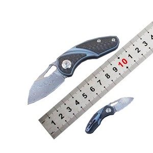 Couteau pliant tactique de survie et utilitaire, lame en acier Damas de qualité industrielle, fabrication OEM sur mesure, pointe tombante, verrouillage à glissière arrière - Product Image 4