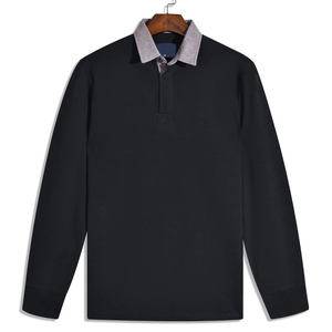 OEM Men's <b>Plain</b> Long Sleeve Rugby Polo Shirt | 100% Cotton Jersey | Private Label Manufacturer Pakistan Rugby Polo Shirt - Product Image 2