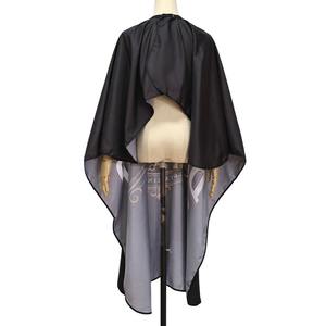 Cape de coiffure professionnelle en polyester imprimé, résistante à l'eau, pour salon de coiffure, avec fermeture ajustable au cou et bouton à crochet - Product Image 6