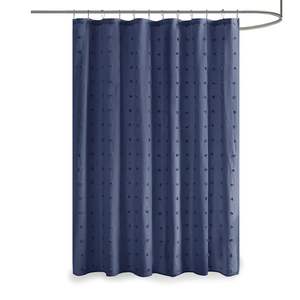 Tenda da doccia elegante in cotone Jacquard con pon pon dettaglio - Product Image 2