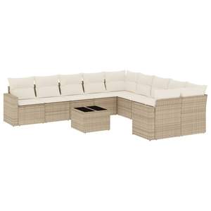 Conjunto de Sofás Modulares Grandes de Ratán Sintético PE Beige para Jardín, Muebles de Jardín Modulares Cómodos - Product Image 2
