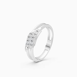Bague en or jaune, blanc et rose 9 carats avec deux diamants de 0,15 ct cultivés en laboratoire - Product Image 2