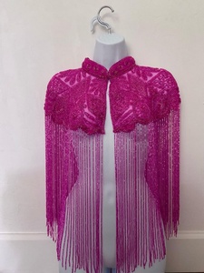 Handmade Corner Beads Fringe Lace Custom Multi-color Pendant Heavy <b>Beaded</b> Tassel <b>Trim</b> - Product Image 5