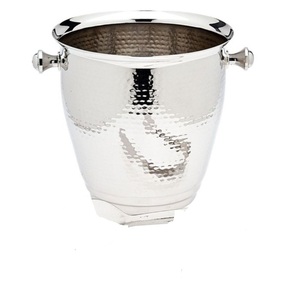 Seau à glace martelé argenté grande taille pour fêtes et bars, refroidisseur de vin et de bière avec poignées – Offre spéciale - Product Image 1