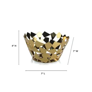 Luxury Handmade Decorative Bowl with Premium Silver Electroplated Mirror FinishModern Gold <b>Ceramic</b> Eco-Friendly Decorative Bowl - Product Image 4