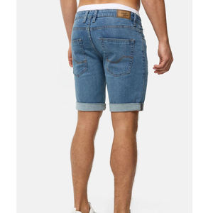 Pantalones cortos de mezclilla para hombre, holgados, de cintura media, de tela tejida transpirable, color azul lavado, estilo Bermuda, económicos, de tannería pakistaní, de diseñador - Product Image 5