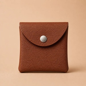 Petite bourse à monnaie et porte-cartes de luxe marron avec bouton-pression, portefeuille en cuir PU unisexe pour usage quotidien, porte-carte photo - Product Image 2