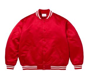 Collège vierge broderie soie en vrac en gros boutonné Lettermen personnalisé luxe université hommes Baseball Bomber décontracté Satin veste - Product Image 4