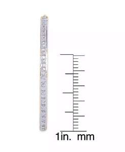 Grandi orecchini a cerchio sottili con accento di diamanti in piatto d'oro | Macacy's - Product Image 3