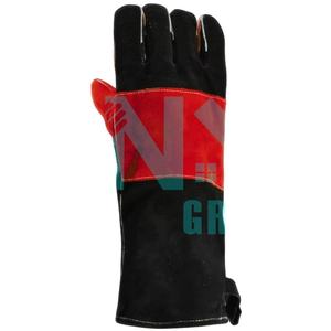Guantes de soldadura de cuero OEM Guantes de soldadura de cuero de vaca resistentes al calor Guante de trabajo para seguridad industrial - Product Image 1