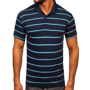 Chemise à manches courtes bleue unie pour homme, tricotée, décontractée, boutonnée, coupe classique, 100% coton respirant - Product Image 5