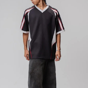 Men's V-Neck American Football Jersey Number 77 Print Loose Fit Short Sleeve Athletic Apparel Breathable <b>Polyester</b> Team Style - Product Image 3