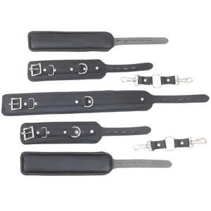 Ensemble de restraints de lit en cuir avec sangles réglables et clips métalliques verrouillables - Product Image 5