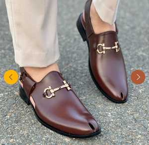Mules en cuir véritable pour hommes, à bout ouvert, avec bride à boucle, sandales d'été tendance, semelle extérieure en caoutchouc antidérapante - Product Image 3