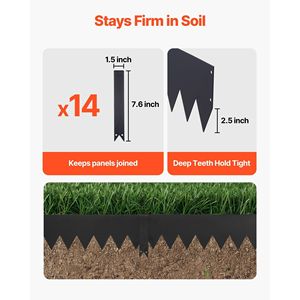 Bordatura per Paesaggistica in Acciaio Zincato Resistente, Confezione da 12, 40 x 6 Pollici, con 14 Clip di Montaggio per Piante Artificiali - Product Image 3