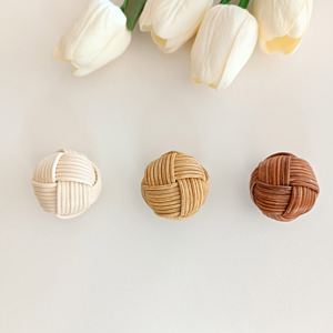 Accesorios para muebles de interior, cajón de pomo de ratán natural, pomos de manija de mimbre modernos para puertas de armarios de ducha - Product Image 2